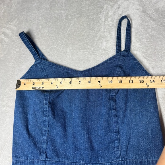 Old Navy Sleeveless Blue Jean Denim Mini Ruffle Hem 100% Cotton Dress Medium - Picture 8 of 16
